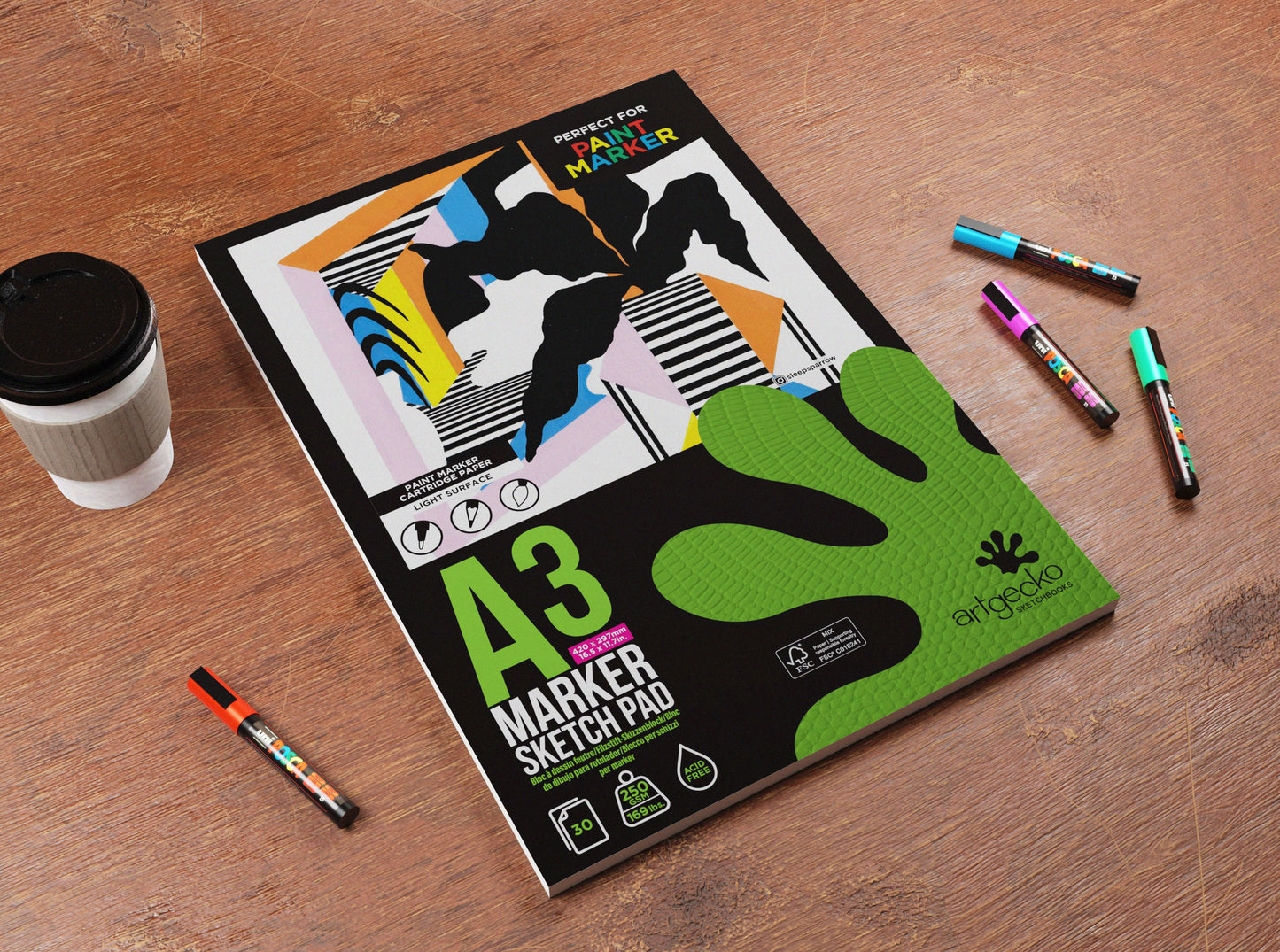 Artgecko FREESTYLE Paint Marker Paper Wirebound Sketchbooks