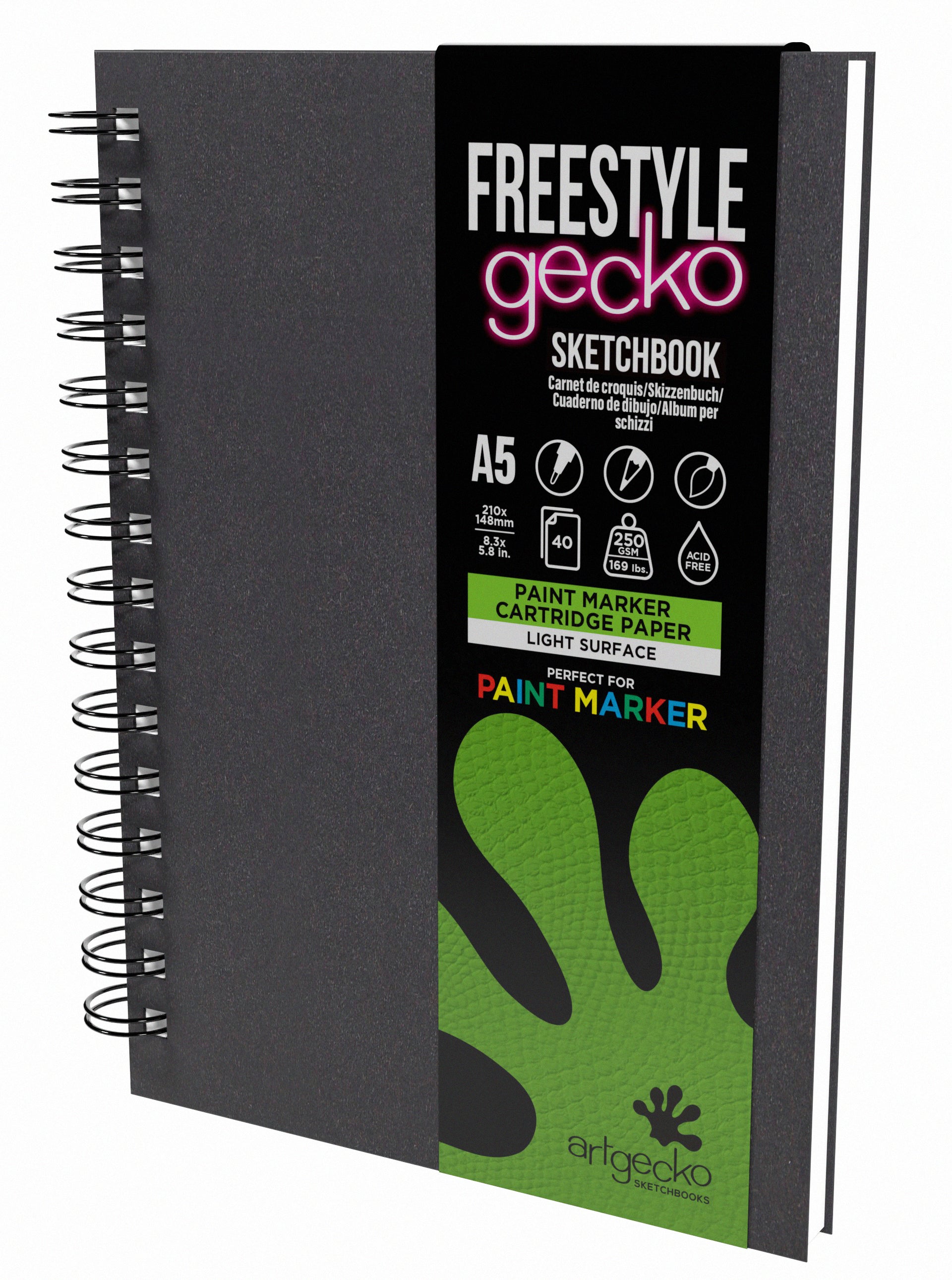 Artgecko FREESTYLE Paint Marker Paper Wirebound Sketchbooks 