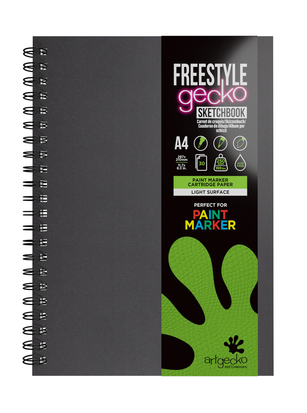 Artgecko A5 Freestyle Sketchbook - White Bleedproof Paper - 250gsm